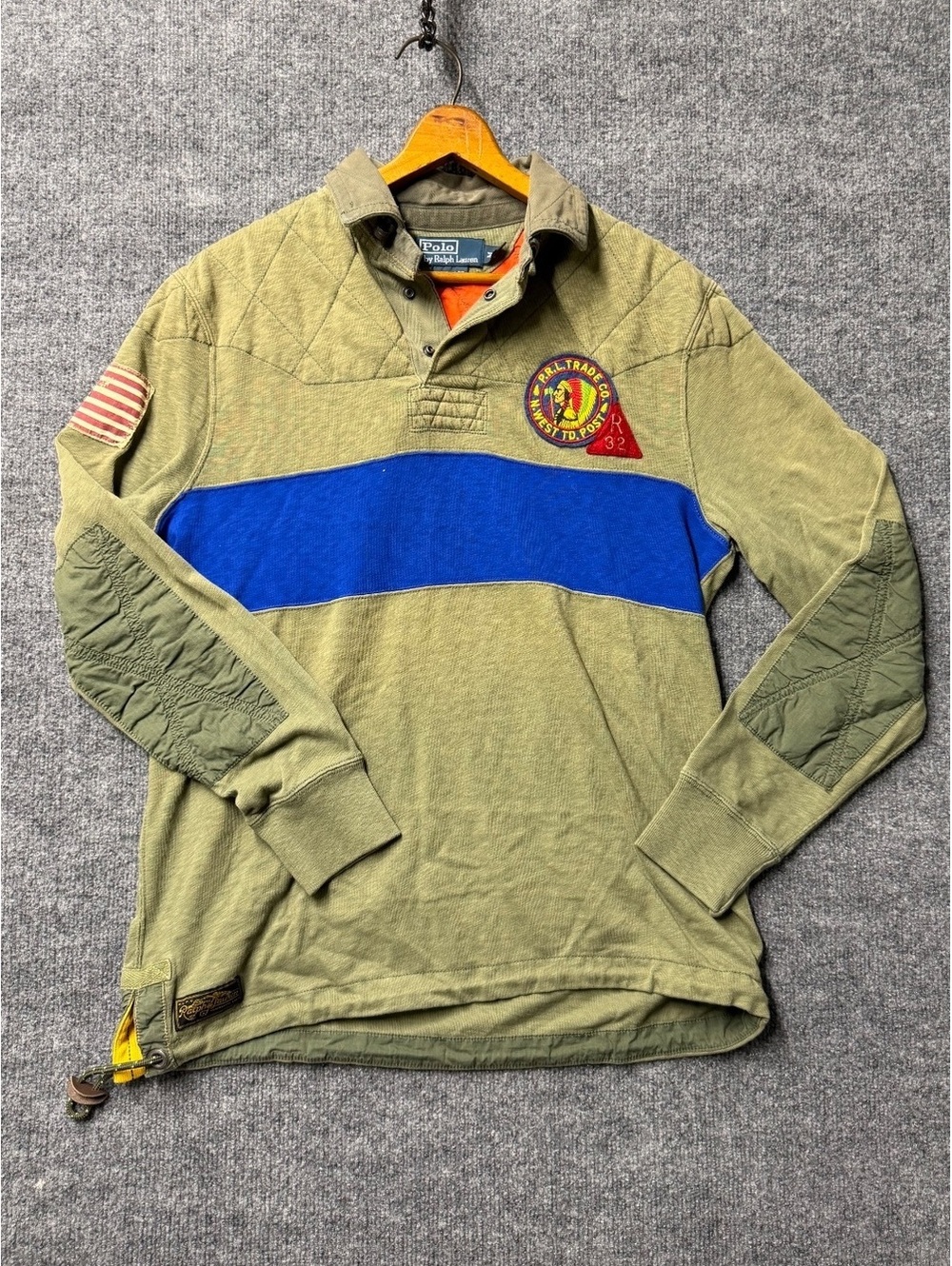 Polo Ralph Lauren PRL Rugby Shirt Native American Patch M